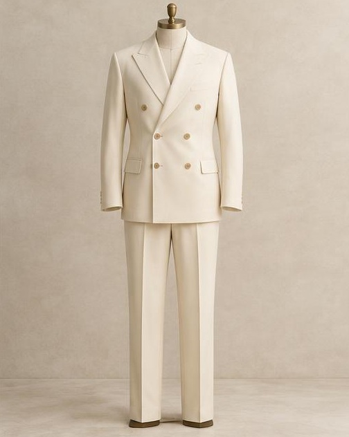 Ivory Double-Breasted Suit